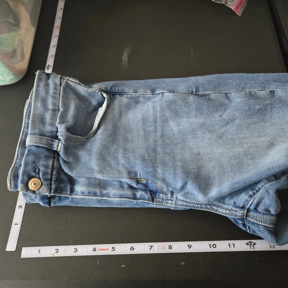 American Eagle Curvy Super Hi-Rise Jegging Crop Denim Blue Jeans Size 12 Regular